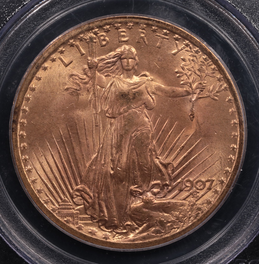 1907 $20 Saint-Gaudens Gold PCGS MS-65 Obverse 1907 $20 Saint-Gaudens Gold PCGS MS-65 Obverse