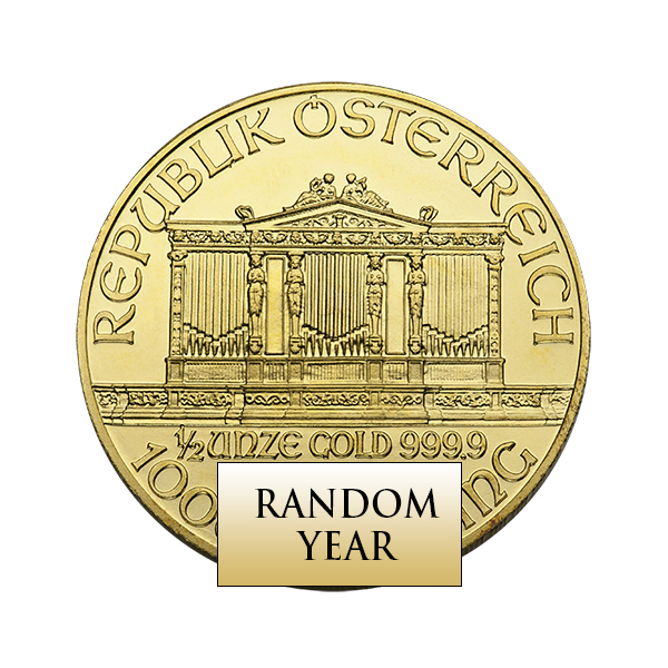 1/2 oz Gold Austrian Philharmonic (Random Year) Obverse 1/2 oz Gold Austrian Philharmonic (Random Year) Obverse