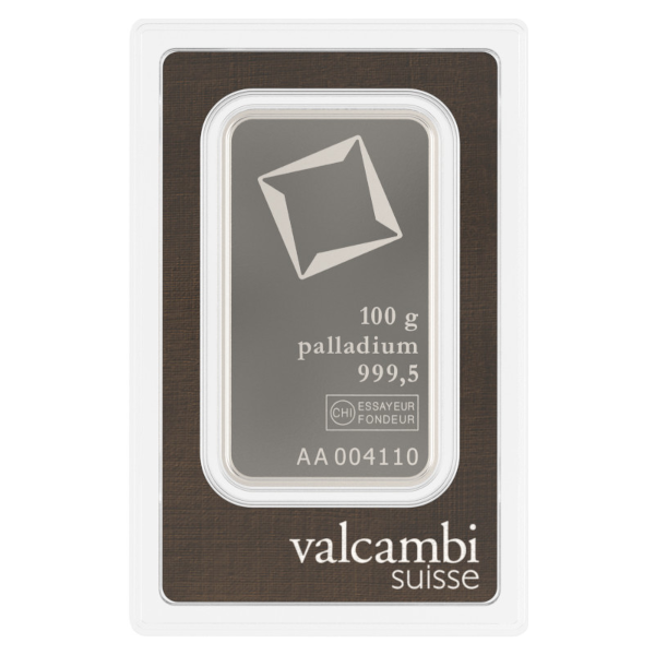 100-gram Valcambi Palladium Bar
