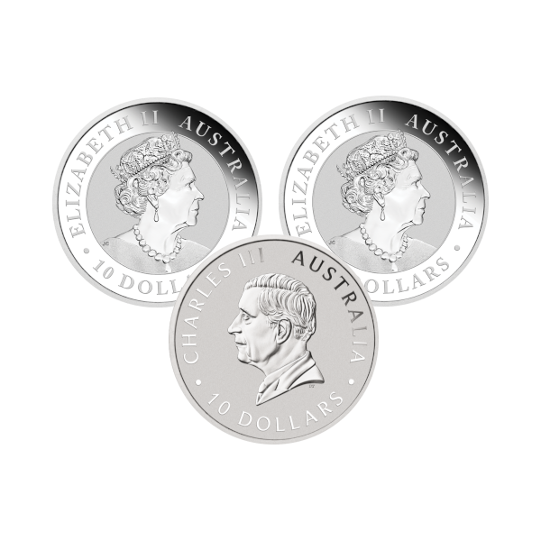 10 oz Silver Australian Kookaburra Obverse 10 oz Silver Australian Kookaburra Obverse