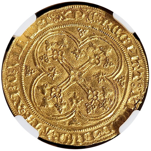 1328-50 | French Ecu' OR | FR-270 | Philippe VI | Reverse 1328-50 | French Ecu' OR | FR-270 | Philippe VI | Reverse