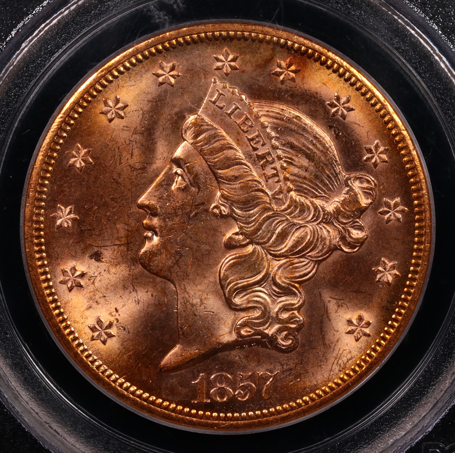 1857-S $20 Liberty Gold SS Central America PCGS MS-63 Obverse 1857-S $20 Liberty Gold SS Central America PCGS MS-63 Obverse
