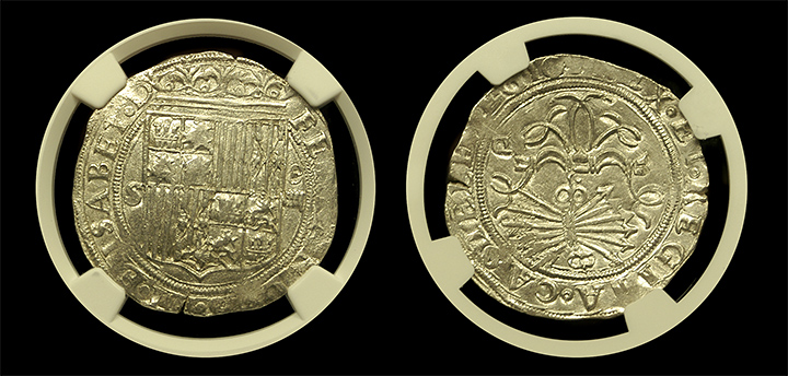 1474-1504 Spain 4 Reales Seville Ferdinand & Isabel 1474-1504 Spain 4 Reales Seville Ferdinand & Isabel