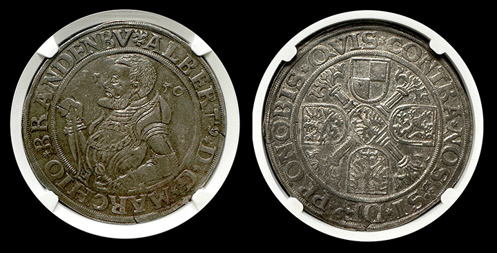 1550 | Germany | Taler | Brandenburg | AU-53 | Both Sides 1550 | Germany | Taler | Brandenburg | AU-53 | Both Sides