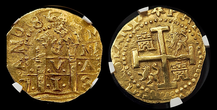 1718 | Peru 8 Escudo | NGC MS 64 | Both Sides 1718 | Peru 8 Escudo | NGC MS 64 | Both Sides