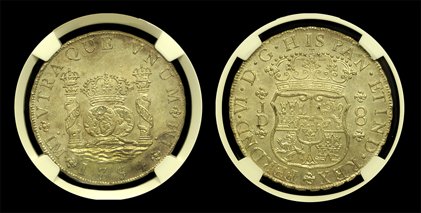 1754 Peruvian 8 Reale MS 62 - Both Sides 1754 Peruvian 8 Reale MS 62 - Both Sides