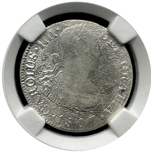 1807 MO TH | S.S. New York | 2 Reales | Mexico | Obverse 1807 MO TH | S.S. New York | 2 Reales | Mexico | Obverse