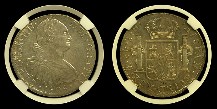 1808 Mexican 8 Reale |NGC | Mint State 63 Plus | Both Sides 1808 Mexican 8 Reale |NGC | Mint State 63 Plus | Both Sides