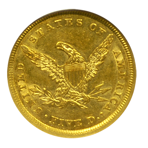 1839 $5 Liberty Gold NGC AU 58 - reverse 1839 $5 Liberty Gold NGC AU 58 - reverse