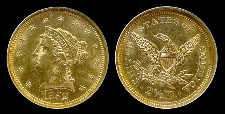 1852 | $2.5 Liberty | NGC | MS 63 | Both Sides 1852 | $2.5 Liberty | NGC | MS 63 | Both Sides
