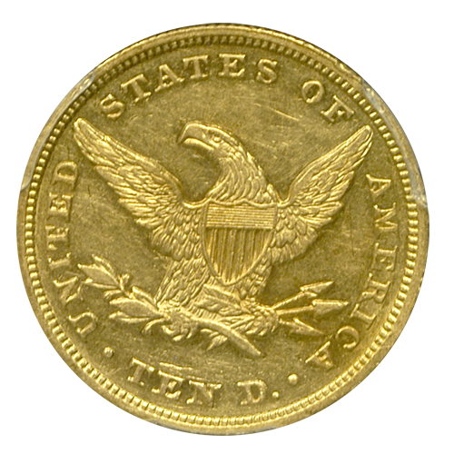 1853 | $10 | Liberty Coins | SS Central America | AU55 | Reverse 1853 | $10 | Liberty Coins | SS Central America | AU55 | Reverse