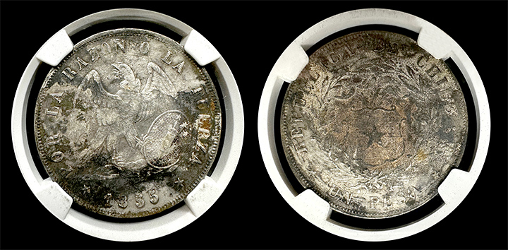 Chilean Silver Peso | SS Central America | Both Sides Chilean Silver Peso | SS Central America | Both Sides