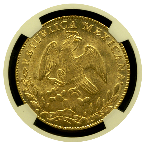 1856 Hand on Book | Mexico 8 Escudo | Reverse 1856 Hand on Book | Mexico 8 Escudo | Reverse