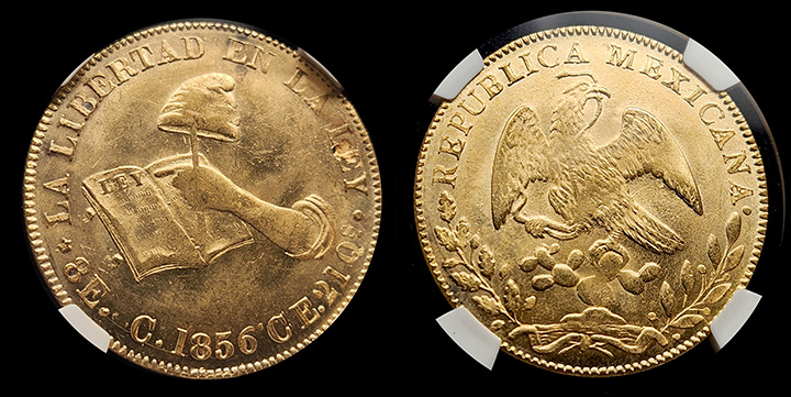 1868-CE Mexico 8 Escudo | NGC MS63 | Both SIdes 1868-CE Mexico 8 Escudo | NGC MS63 | Both SIdes