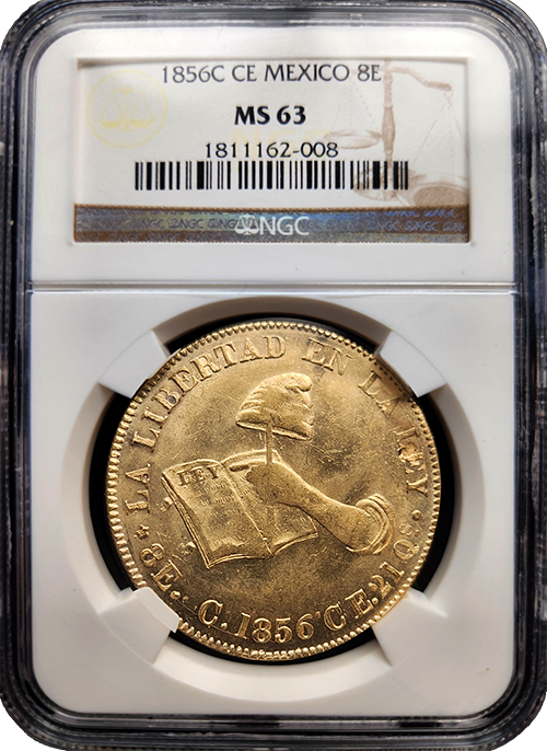 1868-CE Mexico 8 Escudo | NGC MS63 | In Holder 1868-CE Mexico 8 Escudo | NGC MS63 | In Holder