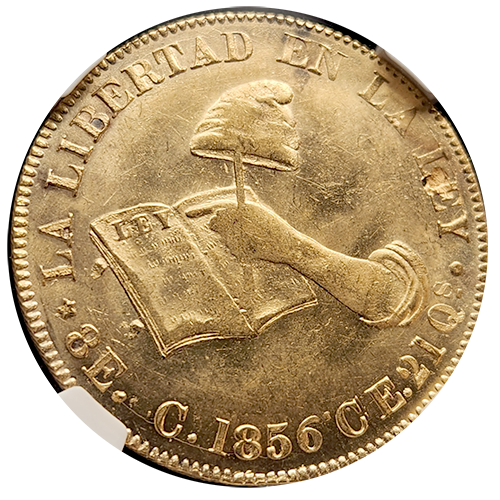 1868-CE Mexico 8 Escudo | NGC MS63 | Reverse 1868-CE Mexico 8 Escudo | NGC MS63 | Reverse