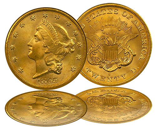 1865-S $20 Liberty Gold NGC MS-66 Brother Jonathan Shipwreck Obverse 1865-S $20 Liberty Gold NGC MS-66 Brother Jonathan Shipwreck Obverse