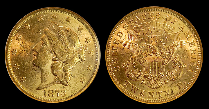 1873 | $20 Liberty Head | Open 3 | MS-61 | Both Sides 1873 | $20 Liberty Head | Open 3 | MS-61 | Both Sides