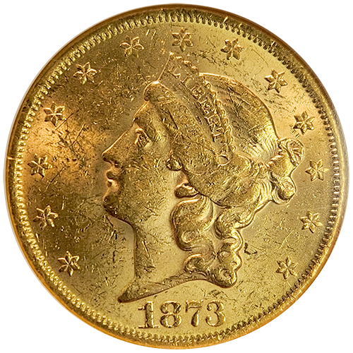 1873 | $20 Liberty Head | Open 3 | MS-61 | Obverse 1873 | $20 Liberty Head | Open 3 | MS-61 | Obverse