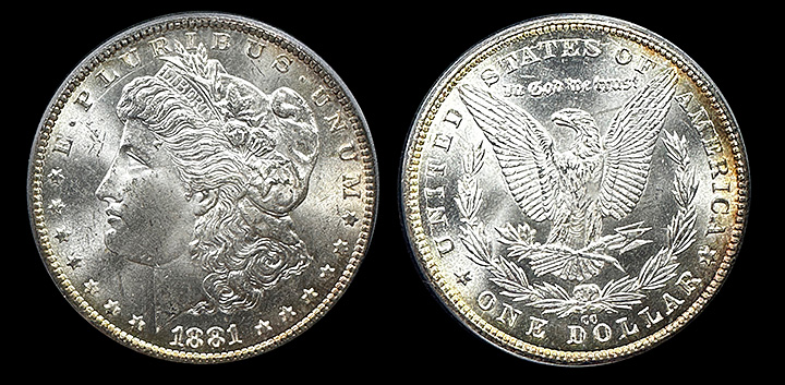 1881-CC | Morgan Silver Dollar | PCGS MS-65 Quality | Both Sides 1881-CC | Morgan Silver Dollar | PCGS MS-65 Quality | Both Sides