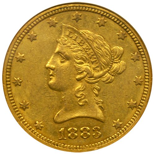 1883-O $10 Liberty Gold NGC AU-58 CAC Obverse 1883-O $10 Liberty Gold NGC AU-58 CAC Obverse