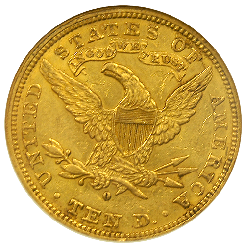1883-O $10 Liberty Gold NGC AU-58 CAC Reverse 1883-O $10 Liberty Gold NGC AU-58 CAC Reverse