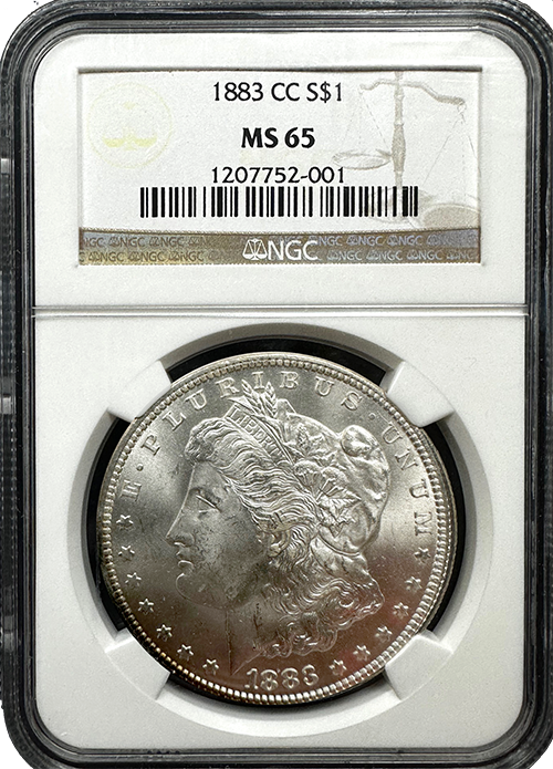 1883-CC Morgan Silver Dollar PCGS or NGC MS-65