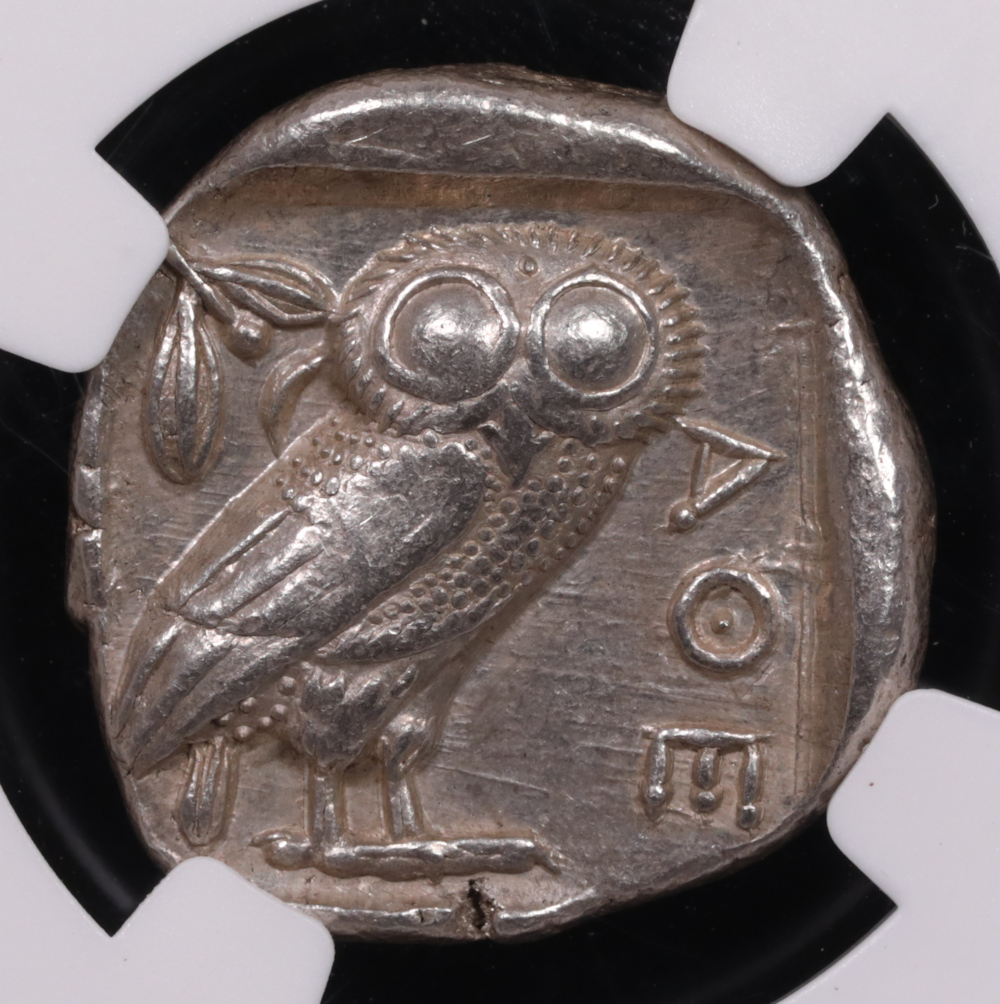 Attica Athens Silver Owl Tetradrachm AU 4x5