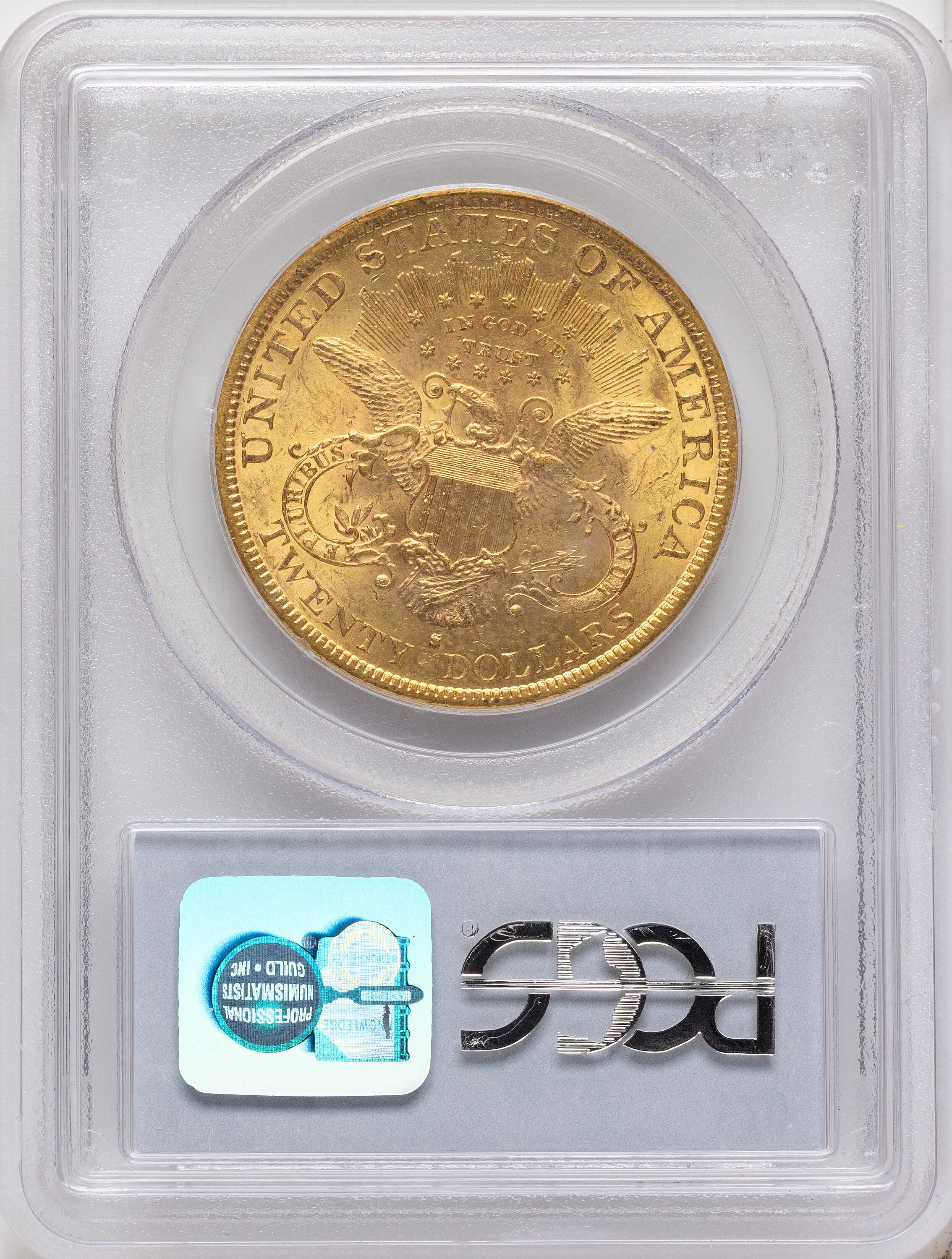 1883-S $20 Liberty Gold PCGS MS-63 Reverse in Holder 1883-S $20 Liberty Gold PCGS MS-63 Reverse in Holder