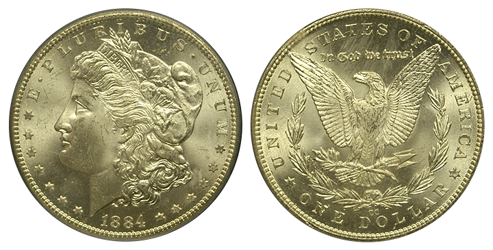 1884-CC | Morgan Silver Dollar | MS-65 Quality | Both Sides 1884-CC | Morgan Silver Dollar | MS-65 Quality | Both Sides