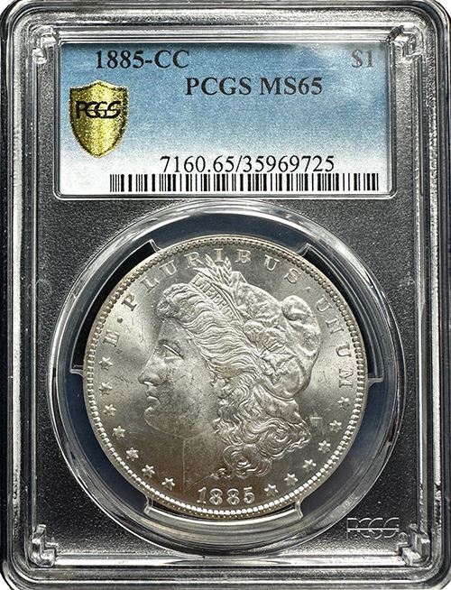 1885-CC Morgan Silver Dollar | PCGS | MS-65 Quality | In Holder 1885-CC Morgan Silver Dollar | PCGS | MS-65 Quality | In Holder