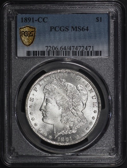 1891-CC Morgan Silver Dollar PCGS MS-64 1891-CC Morgan Silver Dollar PCGS MS-64