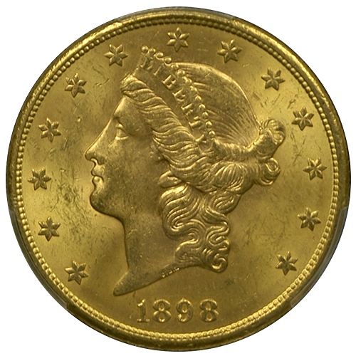 1898 | $20 Liberty Gold | MS 63 | Obverse 1898 | $20 Liberty Gold | MS 63 | Obverse