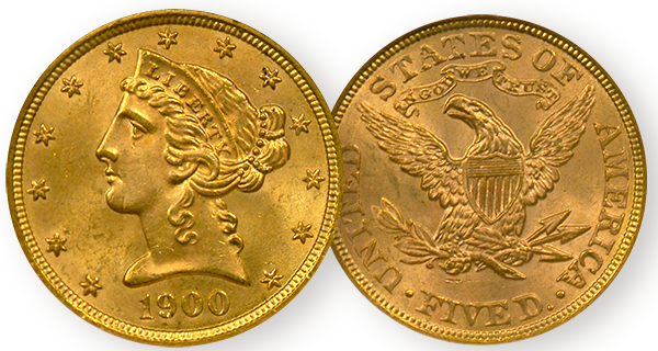 $5 Liberty Gold Coin NGC/PCGS MS-64 $5 Liberty Gold Coin NGC/PCGS MS-64