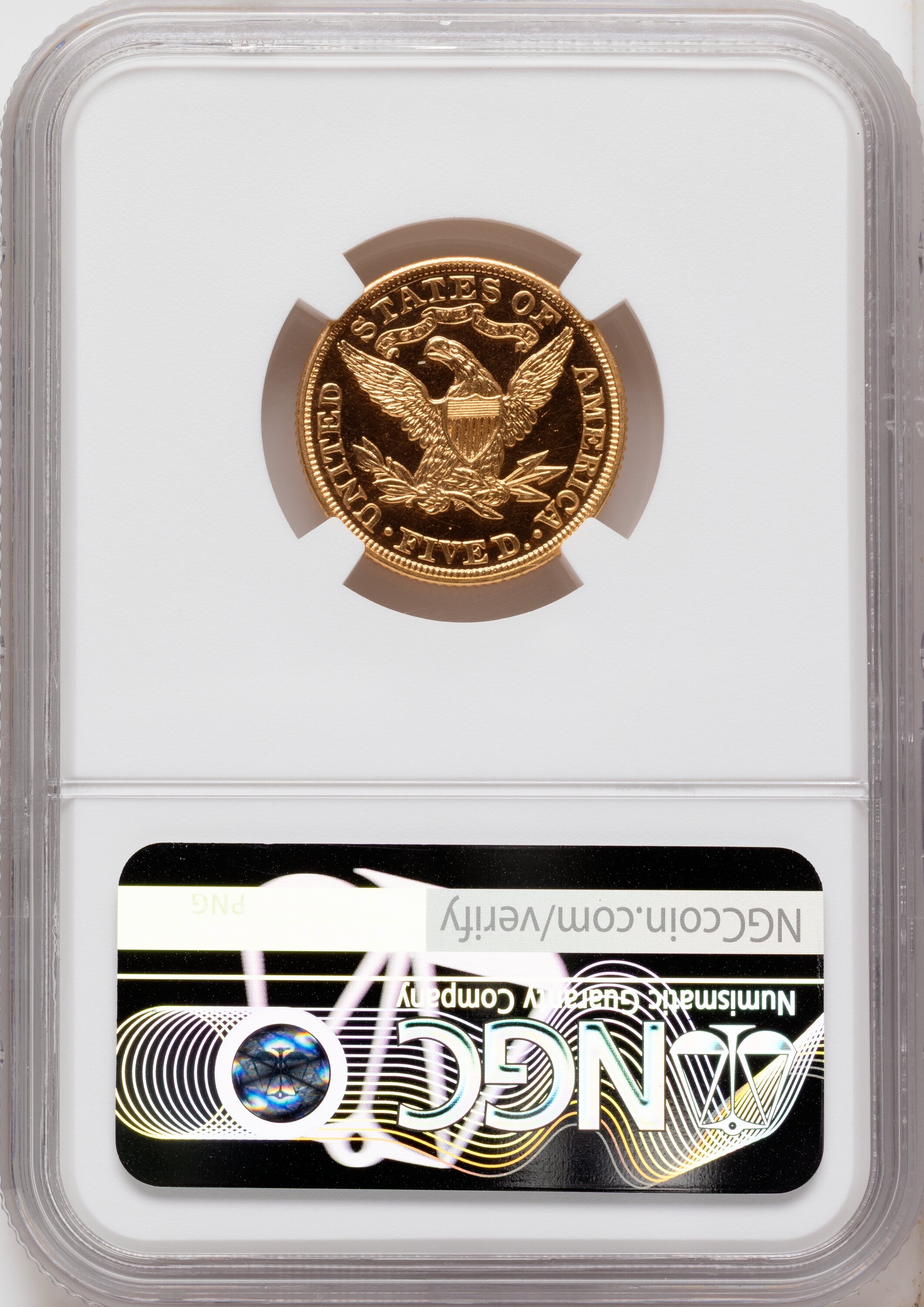 1905 $5 Liberty Gold NGC PF-63 Cameo Reverse in Holder 1905 $5 Liberty Gold NGC PF-63 Cameo Reverse in Holder