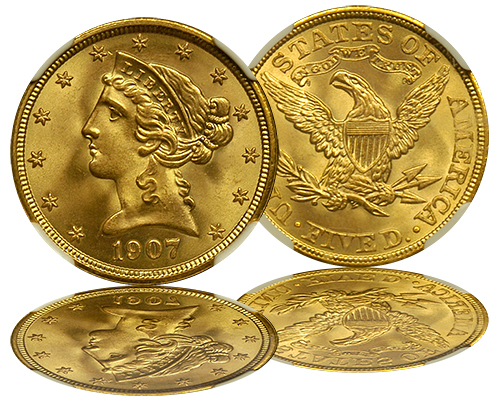 $5 Liberty Gold Coin NGC/PCGS MS-62 - Both Sides $5 Liberty Gold Coin NGC/PCGS MS-62 - Both Sides
