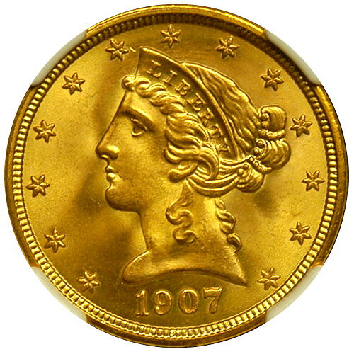 $5 Liberty Gold MS-62 Quality