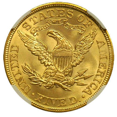 $5 Liberty Gold Coin NGC/PCGS MS-63 - Reverse
