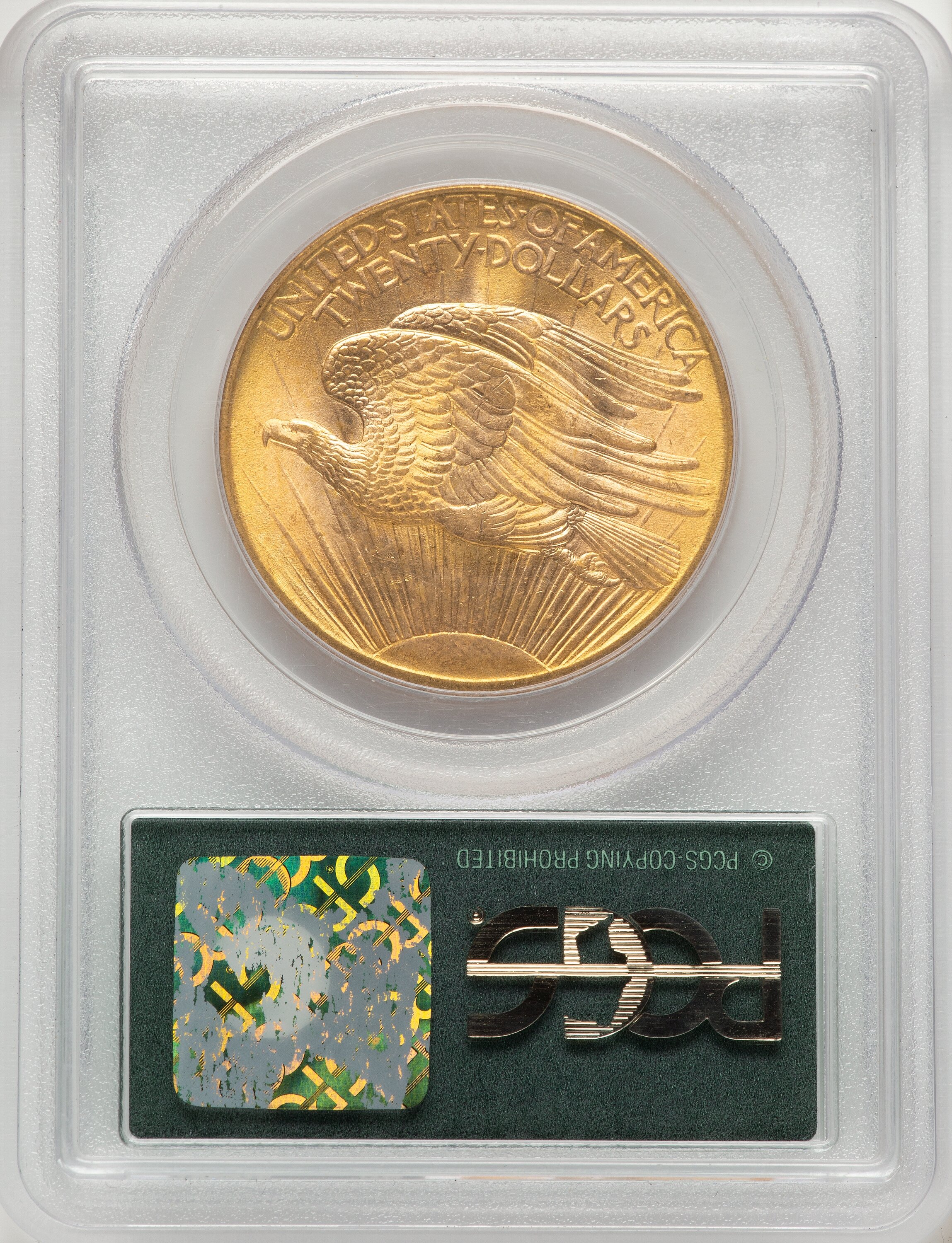 1908 $20 Saint-Gaudens Gold No Motto Wells Fargo Nevada Gold PCGS MS-66 Reverse in Holder 1908 $20 Saint-Gaudens Gold No Motto Wells Fargo Nevada Gold PCGS MS-66 Reverse in Holder