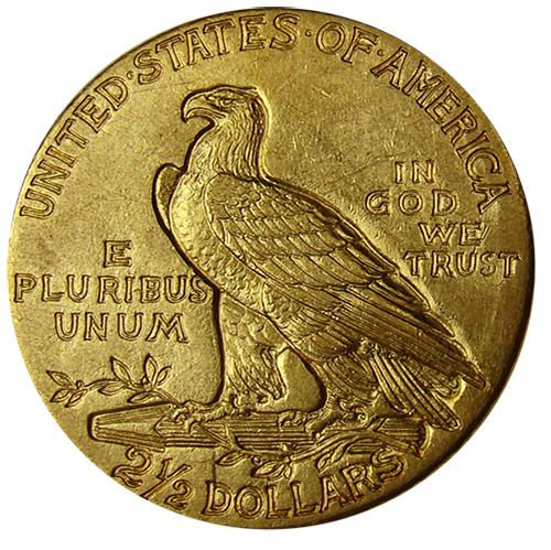 $2 1/2 Indian Gold Coin NGC/PCGS MS-64 - Reverse $2 1/2 Indian Gold Coin NGC/PCGS MS-64 - Reverse