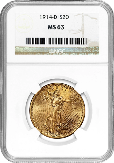 Better Date | 1914-D | St. Gaudens | PCGS | MS63 | In Holder Better Date | 1914-D | St. Gaudens | PCGS | MS63 | In Holder