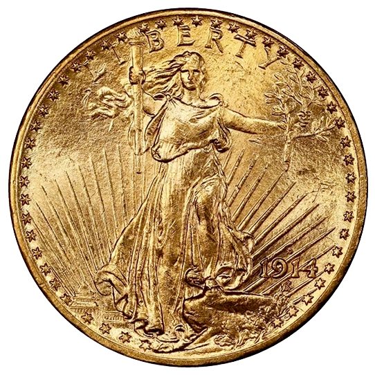Better Date | 1914-D | St. Gaudens | PCGS | MS63 | Obverse Better Date | 1914-D | St. Gaudens | PCGS | MS63 | Obverse