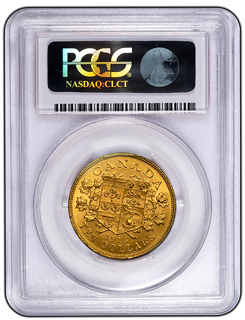 1913/1914 | $10 Gold Canadian | MS 63 | Reverse in Holder