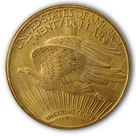 $20 Saint-Gaudens Gold Coin NGC/PCGS MS-63 - Reverse $20 Saint-Gaudens Gold Coin NGC/PCGS MS-63 - Reverse