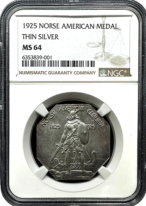 1925 Norse Silver Medal (Thin) NGC MS-64