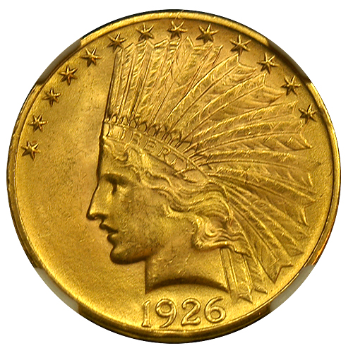 $10 Indian Gold Coin NGC/PCGS MS-64 - Obverse $10 Indian Gold Coin NGC/PCGS MS-64 - Obverse