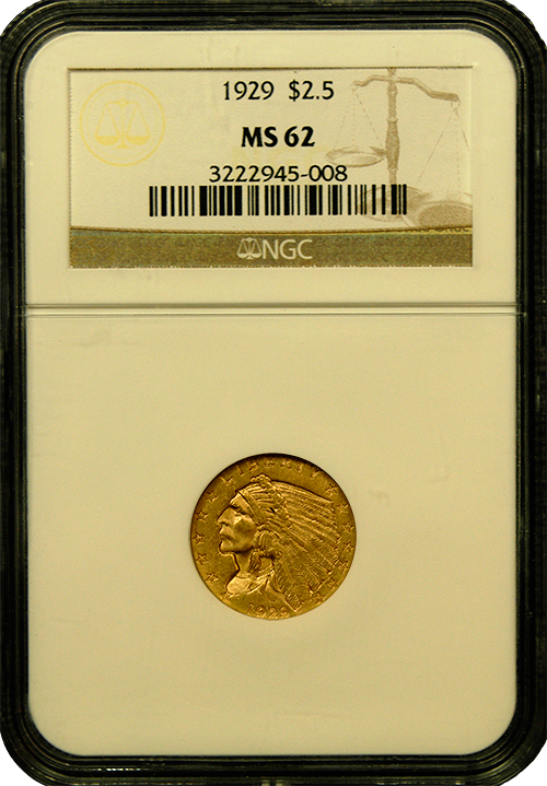 $2.5 Indian Gold MS-62 Quality