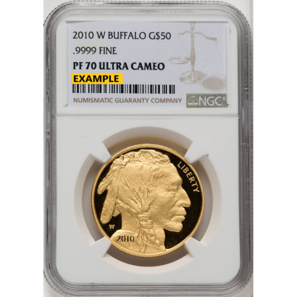 2010-W $50 Gold American Buffalo NGC PF-70 Ultra Cameo Obverse in Holder 2010-W $50 Gold American Buffalo NGC PF-70 Ultra Cameo Obverse in Holder
