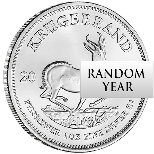 1-oz South African Silver Krugerrands (Random Year)
