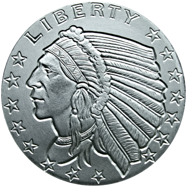 1 oz Silver Incuse Indian Round Obverse 1 oz Silver Incuse Indian Round Obverse